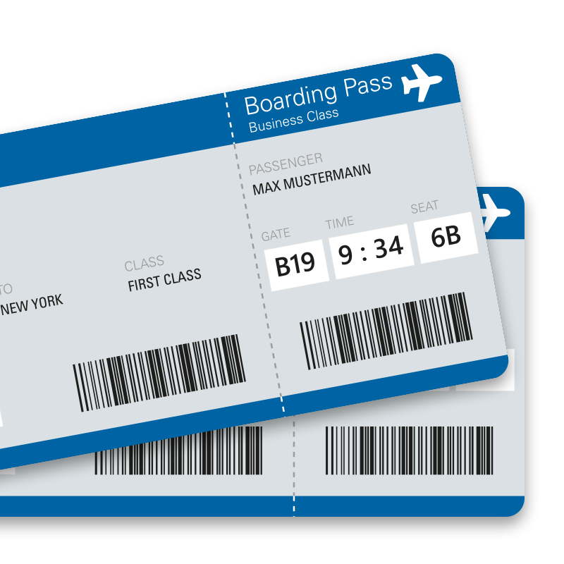 Flugticket-Illustration – Symbolbild für MD Medicus Reiseservice und Geschäftsreiseorganisation